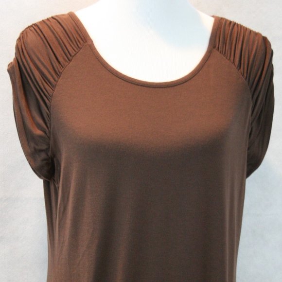Alfani Intimates Brown Modal Stretch Blouse SZ L - Picture 2 of 9